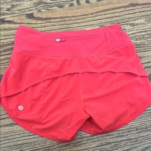 Lululemon High Rise Speed Up Shorts. Size 2. 4 inch inseam.